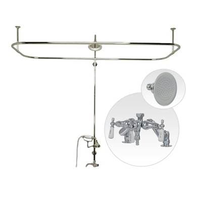 Maidstone Side Deck Mount Shower Kit with Down Spout Faucet Shower Enclosure Set - Chrome