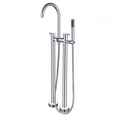 Maidstone Double Post Freestanding Gooseneck Faucet - Chrome by Maidstone