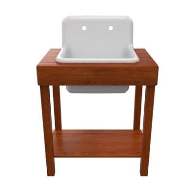 Maidstone Wooden Sink Stand with Utility Sink and Utility Faucet - Cherry Wood