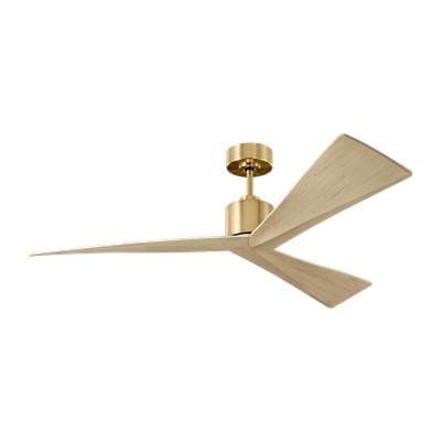 Visual Comfort Fan Collection Adler 52 Ceiling Fan in Burnished Brass with Washed White Oak...