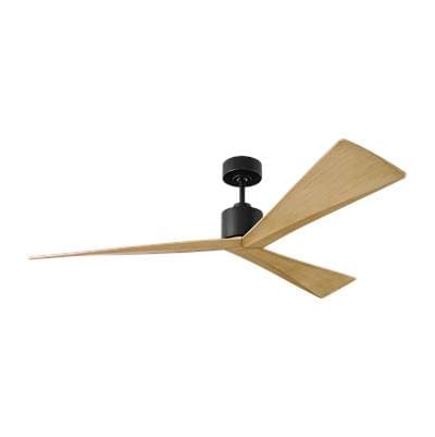 Visual Comfort Fan Collection Adler 60 Ceiling Fan in Midnight Black with Natural Honey Blades -...