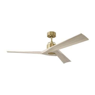 Visual Comfort Fan Collection Alma Smart 52 Ceiling Fan in Burnished Brass with Washed White Oak...