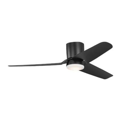 Visual Comfort Fan Collection Colgin 56 Hugger LED Ceiling Fan in Midnight Black with Midnight...