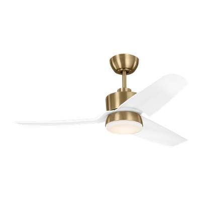 Visual Comfort Fan Collection Colgin 44 LED Ceiling Fan in Satin Brass with Matte White Blades...