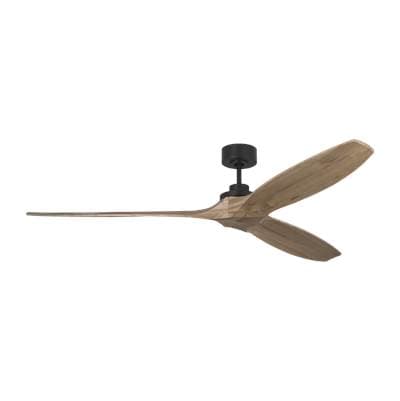 Visual Comfort Fan Collection Collins Smart 70 Ceiling Fan in Midnight Black with Natural Honey...