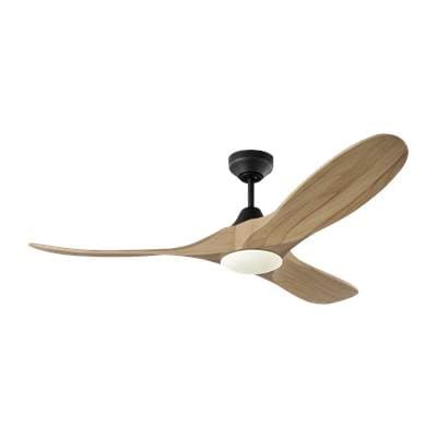 Visual Comfort Fan Collection Maverick Smart 52 LED in Midnight Black with Natural Honey Blades...