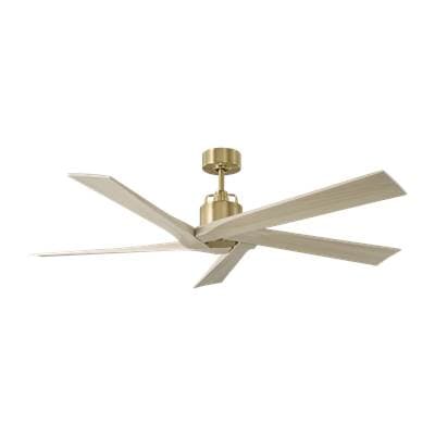 Visual Comfort Fan Collection Aspen 56 Ceiling Fan in Burnished Brass with Washed White Oak... by Visual Comfort Fan Collection