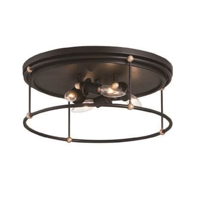 Minka-lavery 4 Light Flush Mount - Sand Coal Skyline Gold