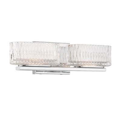 Minka-lavery Sparren 2-Light Chrome LED Bath Vanity with Clear Pressed Glass Shades