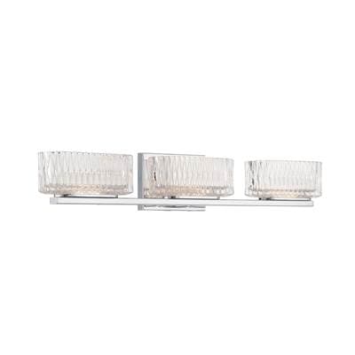 Minka-lavery Sparren 3-Light Chrome LED Bath Vanity with Clear Pressed Glass Shades