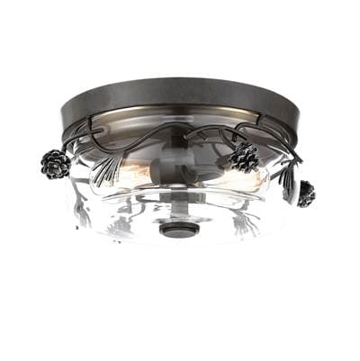 Minka-lavery 3 Light Flush Mount - Weathered Spruce Silver