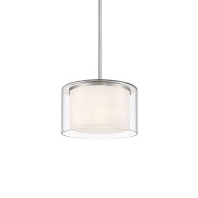 Minka-lavery Vantage Brushed Nickel with Etched Inner and Clear Outer Glass Shades by Minka-Lavery