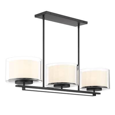Minka-lavery Vantage Sand Coal with Etched Inner and Clear Outer Glass Shades