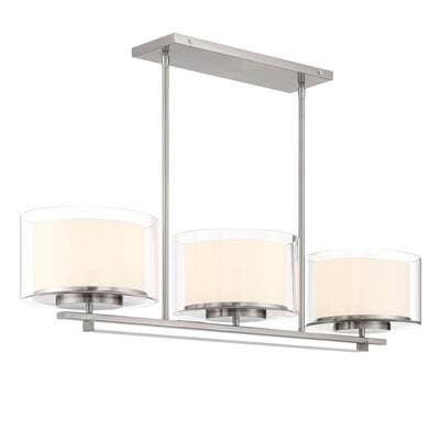 Minka-lavery Vantage Brushed Nickel with Etched Inner and Clear Outer Glass Shades