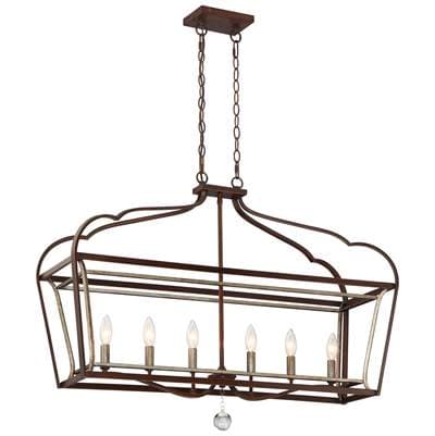 Minka-lavery 6 Light Island Light - Dark Rubbed Sienna Aged Silver