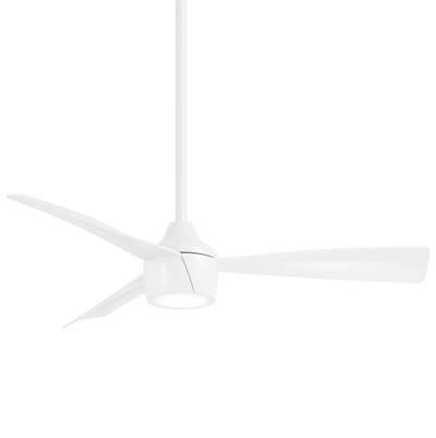 Skinnie 44 in. LED Indoor Flat White Ceiling Fan with Remote