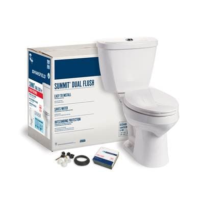 Mansfield Plumbing Summit Dual Flush Elongated Smartheight Complete Toilet Kit - White by Mansfield Plumbing