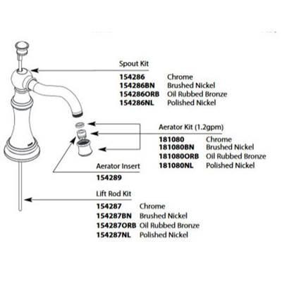 Moen WS LIFT ROD KIT NL - Polished Nickel by Moen