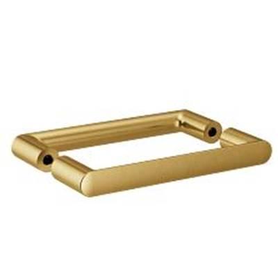 Contemporary Round Glass 8'' Dual Door Handle, Bg - Brushed Gold