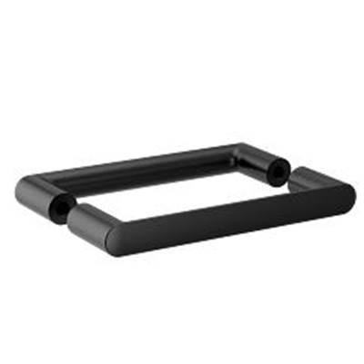 Moen Contemporary Round Glass 8'' Dual Door Handle, Bl - Matte Black by Moen