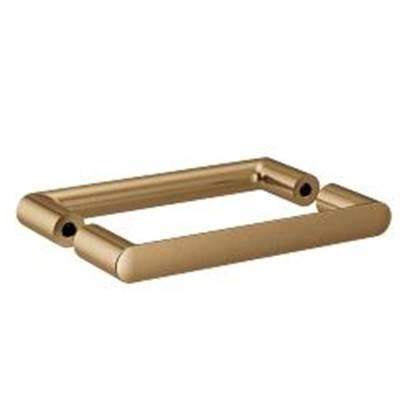 Contemporary Round Glass 8'' Dual Door Handle, Bzg - Bronzed Gold
