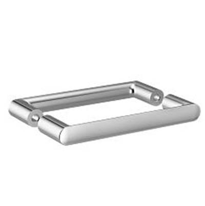 Contemporary Round Glass 8'' Dual Door Handle, Ch - Chrome