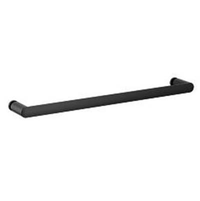 Contemporary Round Glass Install 18'' Towel Bar, Bl - Matte Black