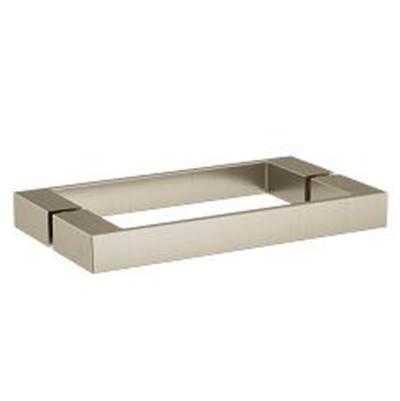 Contemporary Square Glass 8'' Dual Door Handle, Bn - Brushed Nickel