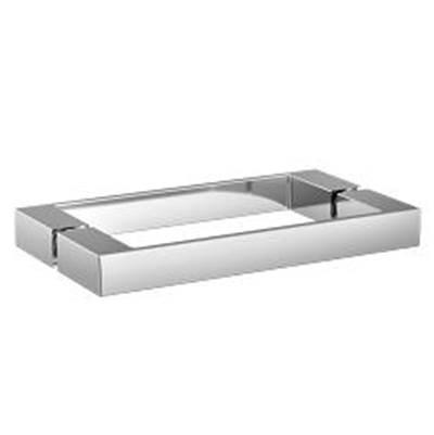 Contemporary Square Glass 8'' Dual Door Handle, Ch - Chrome