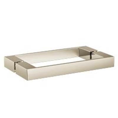 Contemporary Square Glass Install 8'' Door Handle, Nl - Polished Nickel by Moen