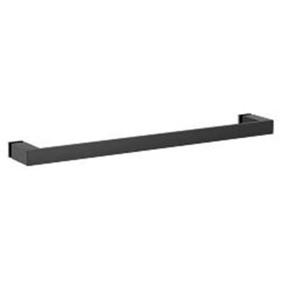 Contemporary Square Glass Install 18'' Towel Bar, Bl - Matte Black