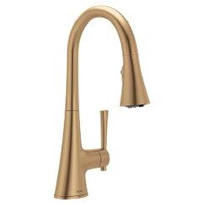 Moen Bronzed gold (bzg) one-handle filtering pulldown kitchen faucet by Moen