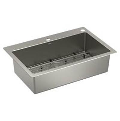 33''x22'' Single Bowl Dualmount Sink by Moen