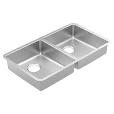 Moen Stainless steel 18 gauge double bowl sink by Moen