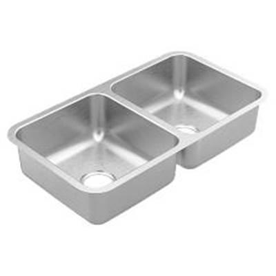 Moen Stainless steel 20 gauge double bowl sink by Moen