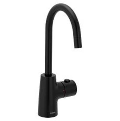 Matte black one-handle undermount beverage faucet