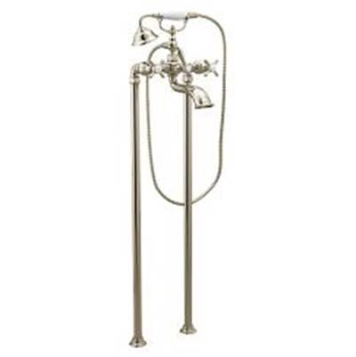 Moen Chrome two-handle tub filler includes hand shower - Polished Nickel by Moen