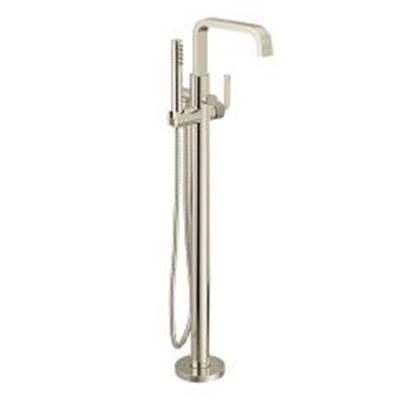 Moen Brushed Nickel/Polished Nicke One-Handle Tub Filler Includes Hand Shower - Brushed Nickel With Polished Nicke by Moen