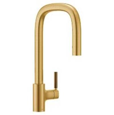Brushed Gold One-Handle Pulldown Kitchen Faucet