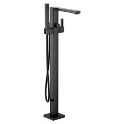 Moen Matte black one-handle tub filler includes hand shower by Moen