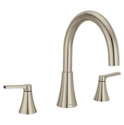 Moen Brushed nickel two-handle roman tub faucet by Moen