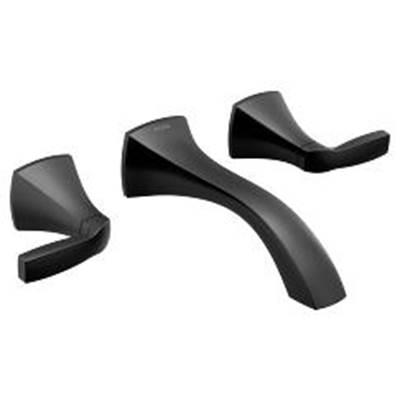 Moen Matte black two-handle wall mount bathroom faucet by Moen