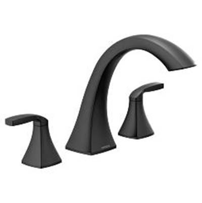 Moen Matte black two-handle roman tub faucet by Moen