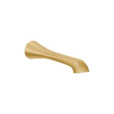Brushed gold tub filler by Moen