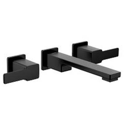 Moen Matte black two-handle wall mount bathroom faucet by Moen
