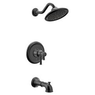 Belfield Matte black M-CORE 4-Series tub/shower by Moen