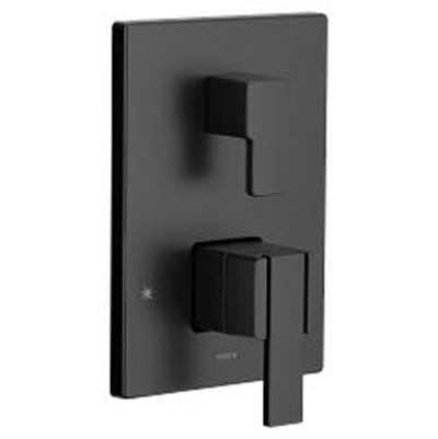 Matte black M-CORE with transfer M-CORE transfer valve trim by Moen
