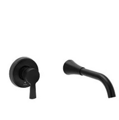 Matte black one-handle tub filler