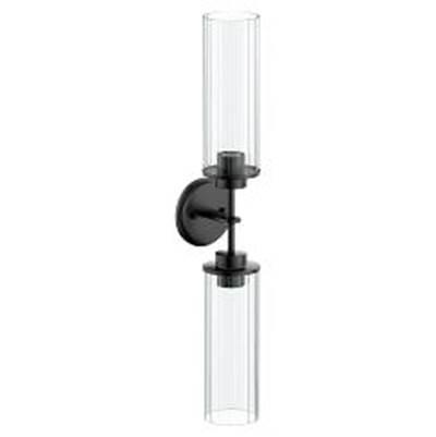Moen Matte Black Two Globe Bath Light by Moen