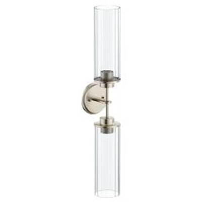 Moen Brushed Nickel Two Globe Bath Light by Moen
